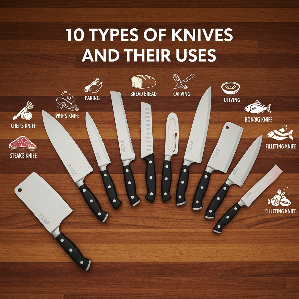 10 types of knives and their uses