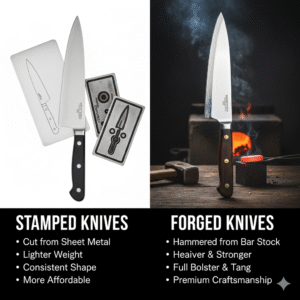 difference between stamped and forged knives