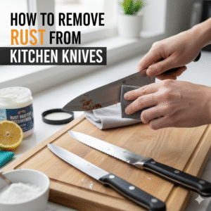 how to remove rust from kitchen knives