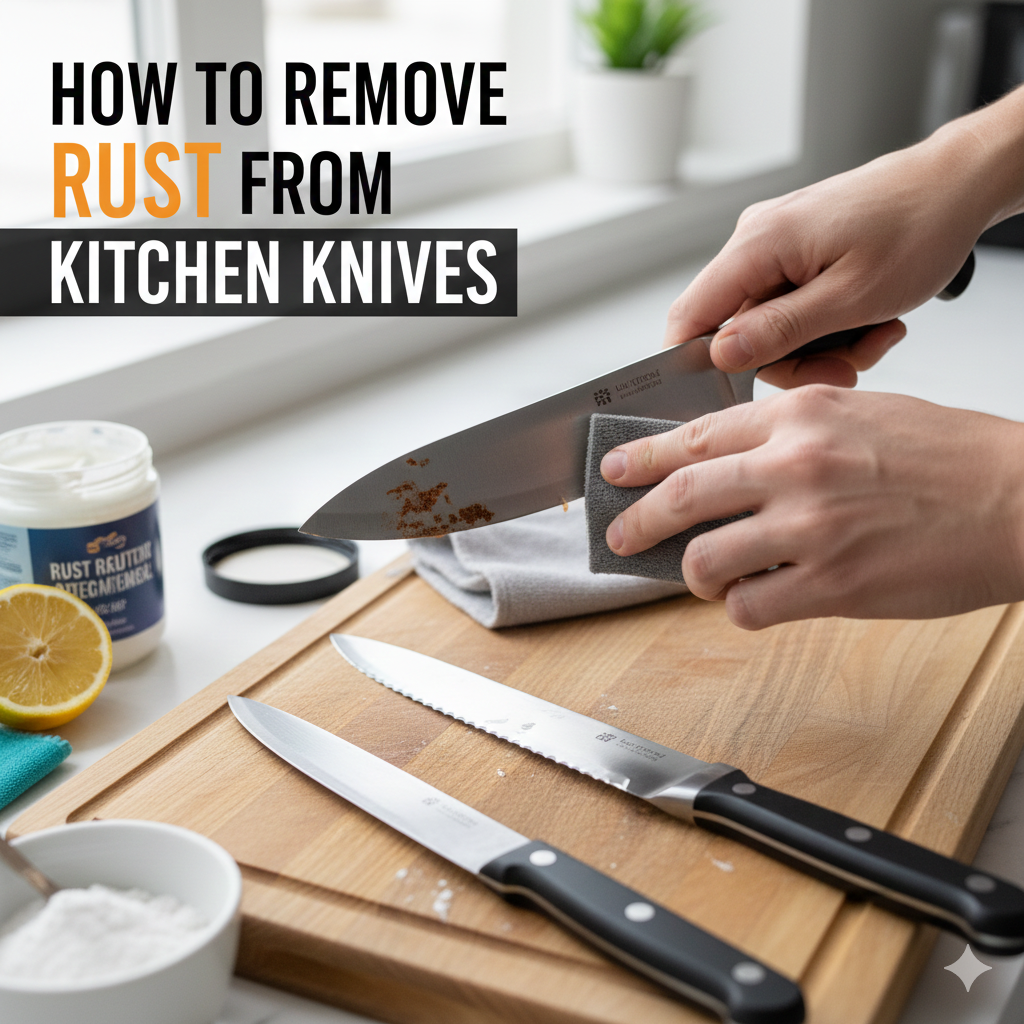 how to remove rust from kitchen knives